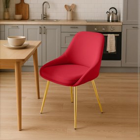 Sada 2 ks jedálenskej stoličky Elmira zamat - červená