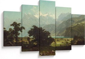 Obraz - Albert Bierstadt, Lake Lucerne, reprodukcia (150x105 cm)