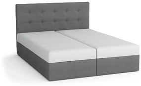 Kontinentálna posteľ 180x200 cm Mimosa (melíorvaná sivá + čierna) (s roštom a matracom). Vlastná spoľahlivá doprava až k Vám domov. 1007813