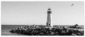 Obraz - Maják na pobreží, Santa Cruz, Kalifornia (120x50 cm)
