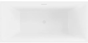 Mexen Nita, voľne stojaca vaňa 170 x 80 cm, biela-čierna, biely prepad, 52091708075-20