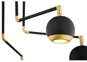 Jupiter 1987 - Luster na tyči VILAR 6xGU10/10W/230V čierna/zlatá