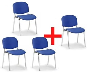 Antares Konferenčná stolička VIVA chróm 3+1 ZADARMO, modrá