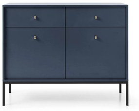 Komoda Mono II 104 cm so zásuvkami modrá/čierna