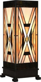 Table Lamp Tiffany 17x17x44 Cm Brown Glass Plastic - 17*17*44 cm E27/ma* 1*40W