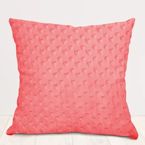 Biante Detská obliečka na vankúš Minky 3D srdiečka MKS-008 Svetlo koralová 35 x 45 cm