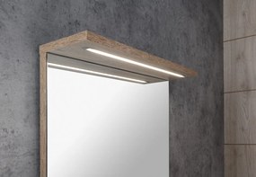 Aqualine Aqualine, KORIN STRIP zrkadlo s LED osvetlením 50x70x12cm, dub platin, KO995S