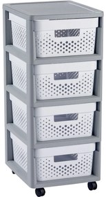 Curver Rozkladacie Šuplíky Infinity 4x11L biele s bodkami