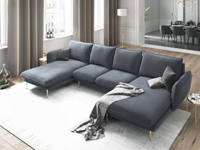 Šesťmiestna zamatová pohovka Panormic Vienna 350 × 170 × 95 cm
