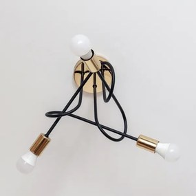 Prisadený luster OXFORD 3xE27/15W/230V zlatá/čierna