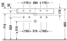 Duravit Vero - Umývadlo do nábytku 1000x470 mm, s prepadom, biela 0454100024