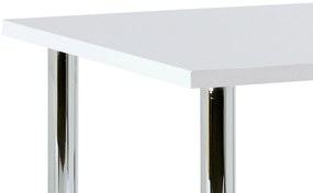 Autronic -  Jedálenský stôl AT-1913B WT, 90x90cm, vysoký lesk biely, chróm