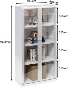 Kancelárska knižnica Houseland Prime Core 01 80 cm biela