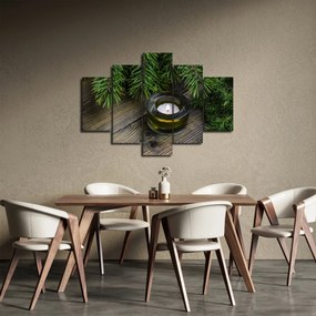 Obraz - vianočná sviečka (150x105 cm)