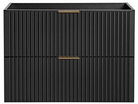 Závěsná skříňka pod umyvadlo Casad s deskou 120 cm dub wotan/černá