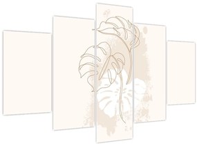 Obraz - Line art monstera N⁰1 (150x105 cm)