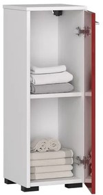 Kúpeľňová skrinka FIN S30 - biela/červená lesk