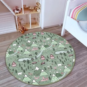Zelený detský koberec ø 120 cm Comfort – Mila Home