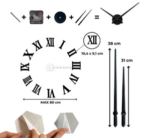 Dizajnové nástenné hodiny – Rímske čísla do obývačky | SENTOP 12S037