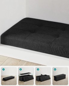 Taburet s úložným priestorom OTTOMAN 110x38 cm, čierny