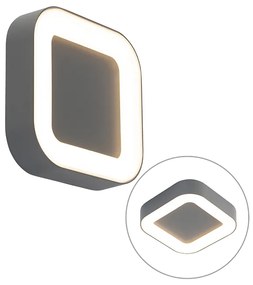 Nástenná a stropná lampa sivá štvorcová IP54 - Ariel