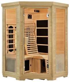 Juskys Infračervená sauna / tepelná kabína Aalborg s triplexným vykurovacím systémom a drevom Hemlock