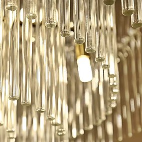 Toolight Toolight, krištáľové stropné svietidlo 6xE14 APP1653-6CP, zlatá lesklá, OSW-01596