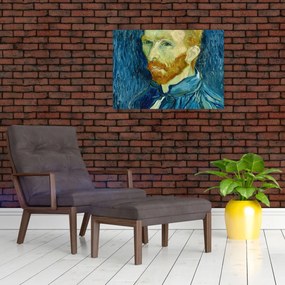 Sklenený obraz - Vincent van Gogh, Self-Portrait, reprodukcia (70x50 cm)