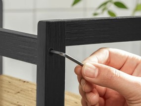 Polica na stôl NORDEKO 41x41 cm, čierna / dub artisan