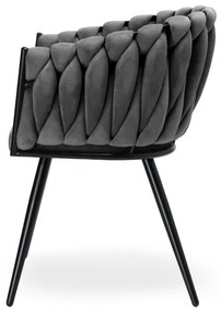 Jedálenská stolička ASTON zamatová, grafitová