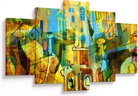 Obraz - Architektúra, kubistická abstrakcia (150x105 cm)