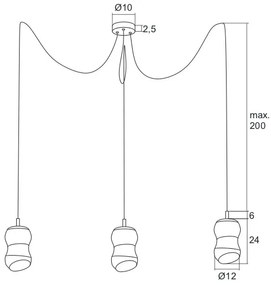Argon 1357 - LED Luster na lanku GARDA 3xLED/5W/230V
