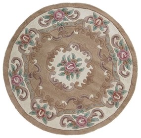 Béžový vlnený koberec Flair Rugs Aubusson, ⌀ 120 cm