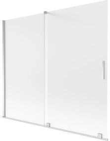 Mexen Velar, 2-krídlová posuvná vaňová zástena 180 x 150 cm, 8mm sklo námraza, chrómová, 896-180-000-31-01