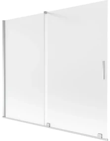 Mexen Velar, 2-krídlová posuvná vaňová zástena 180 x 150 cm, 8mm sklo námraza, chrómová, 896-180-000-31-01
