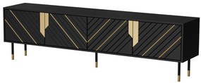 Cama TV stolík Mountain 200 - čierna / zlatá