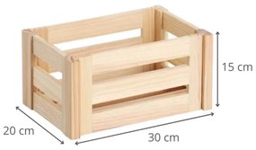 Drevená bednička MONTY, úložný drevený box 30 x 20 x 15 cm