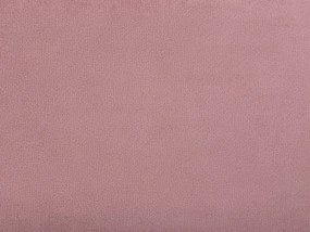 Zamatová leňoška s úložným priestorom ľavostranná ružová MERI Beliani