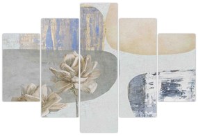 Obraz - Maľba s kvetmi a textúrami (150x105 cm)