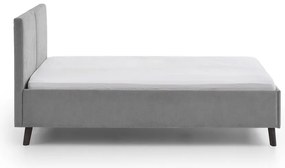 Sivá čalúnená dvojlôžková posteľ s roštom 140x200 cm Piano – Meise Möbel