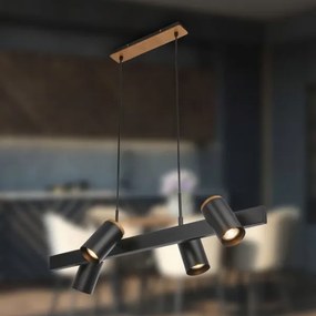 Briloner 4059045 - Závesné svietidlo ERA na lankách 4xGU10/10W/230V čierne