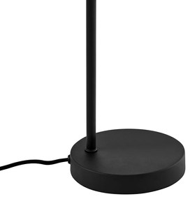 Art Deco stolná lampa čierna s dymovým sklom - Vidro