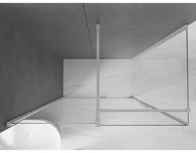 Mexen Velar, sprchový kút s posuvnými dverami 160 x 100 cm, 8mm číre sklo, brúsená oceľ, 871-160-100-01-97