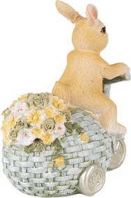 Dekorácia soška králik na vajíčku trojkolke - 11*8*13 cm