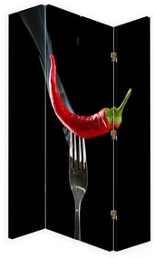Gario Paraván Chilli papričky na vidličke Rozmery: 145 x 170 cm, Prevedenie: Otočný paraván 360°