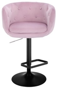 LuxuryForm DESIGN Barová stolička MONTANA VELUR na čiernom tanieri - levanduľa