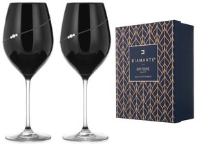 Diamante pohár na červené víno Silhouette City Black s kryštálmi Swarovski 470 ml 2KS