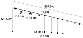 Koľajnicový systém s 10 svetlami čierny 1-fázový - Magnetic Eggy Puk