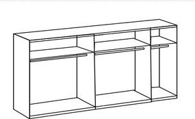 Šatníková skriňa Bern, šírka 313 cm/výška 208 cm, biela