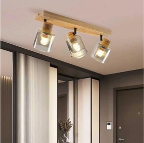 Brilagi - Bodové svietidlo HYGGE 3xE14/15W/230V drevené/dymové